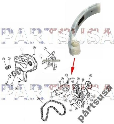 Ползун цепи Chrysler Voyager 2.5 2.5 TD 95-97