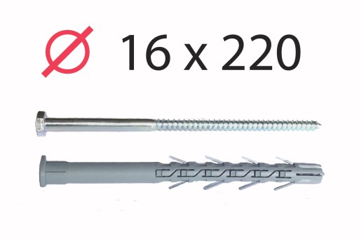 Kołki rozporowe ramowe 16x220 długie rozpieranie