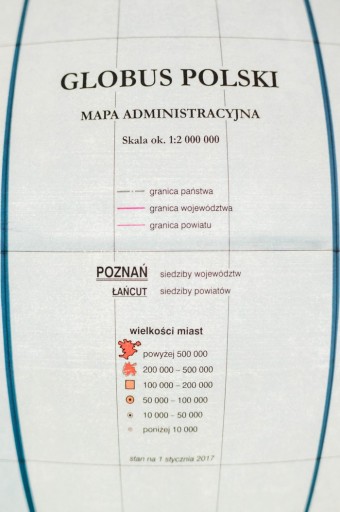 Светящийся глобус Польша Административный и физический, подходящего размера, НИЦЦА