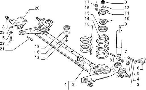 Fiat OE 5947887 Подушка задней балки