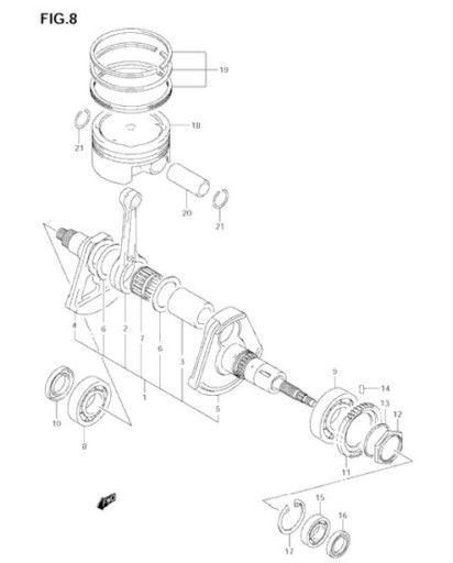 ПОДШИПНИК КОЛЕНВАЛА SUZUKI KINGQUAD 750 700 OEM