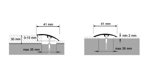 ARBITON Listwa progowa aluminiowa SM2 dł.93cm 41mm złota A2