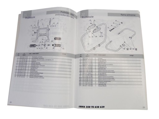 KATALOG CZĘŚCI INSTRUKCJA SCHEMAT JAWA TS 350