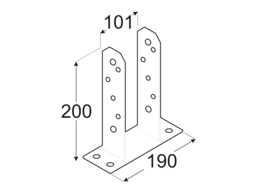 Основание колонны ТТ, анкерный кронштейн 101x200 PST 100