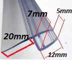Вертикальный уплотнитель Прямое стекло 5-6мм 181см