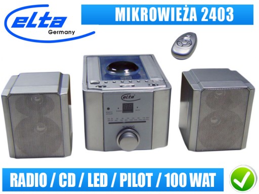 Zestaw 10 szt Wieża Elta-Pilot,CD,Radio,100W.