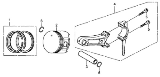 HONDA GX160 Поршень 0,25 13102-ZH8-010