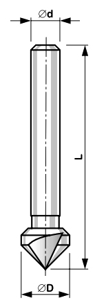 Зенковка Коническая фаска диаметром 16 мм 90 градусов HSS