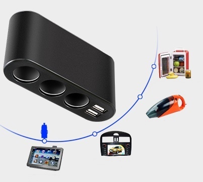 РАСПРЕДЕЛИТЕЛЬ ЗАЖИГАЛКИ ТРОЙНИКА 12-24В 2xUSB 120Вт