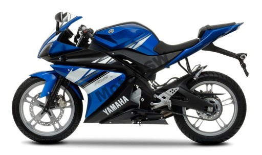 Наклейки Yamaha YZF R125, шпон 2009 г., синие