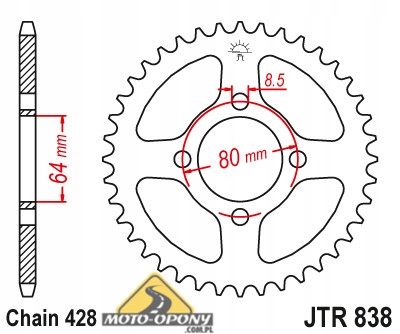 Комплект привода Yamaha YBR125 CUSTOM Chain Power!