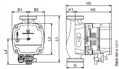 ЦИРКУЛЯЦИОННЫЙ НАСОС ЦЕНТРАЛЬНОГО ОТОПЛЕНИЯ GRUNDFOS АЛЬФА 1л 25/60 180