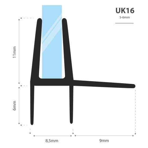 Уплотнитель для душевой кабины 130см 5 6 мм UK16