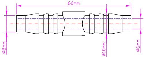 DWÓJNIK ŁĄCZNIK ZŁĄCZKA PALIWA PALIWOWY 8mm