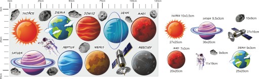 Набор наклеек для детей COSMOS Planets KOS001