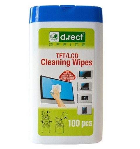 Ściereczki nawilżone do czyszczenia ekranów TFT/LCD TUBA 100 SZTUK x 3