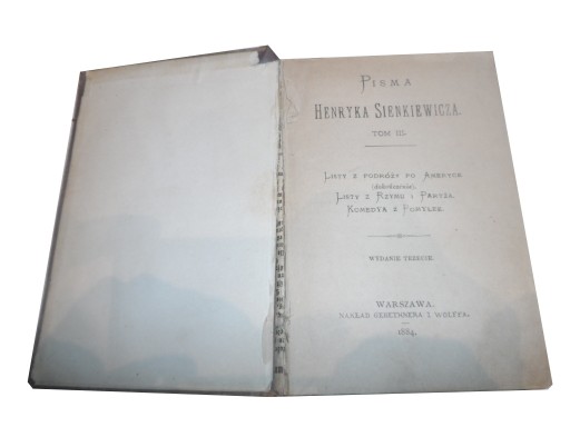 Сочинения Генрика Сенкевича «Письма из путешествия 1884 года».