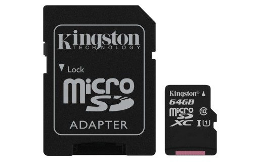 КАРТА KINGSTON MICRO CARD 64 ГБ UHS + КАРТРИДЕР MICRO CARD