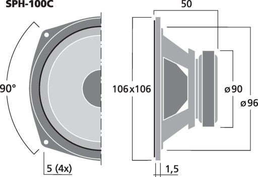 Низко-среднечастотный динамик Monacor SPH-100C HiFi