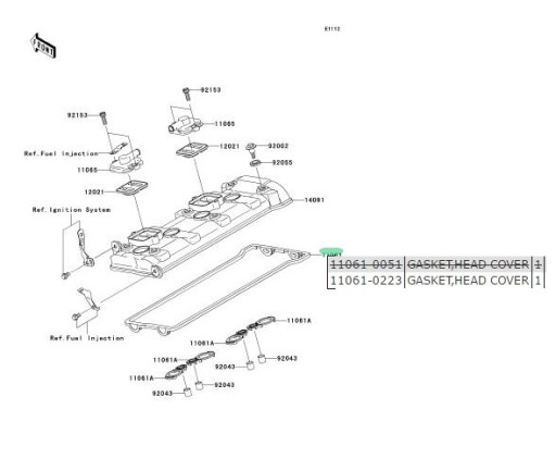 ПРОКЛАДКА КЛАПАНОВОЙ КРЫШКИ Kawasaki ZX10R 2004-2010 гг.