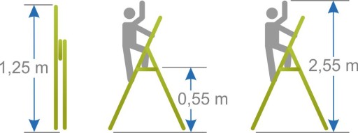 HOME алюминиевая 3-ступенчатая лестница ALVE 150 KG