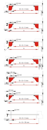 ВНУТРЕННИЕ КАССЕТНЫЕ РОЛЬСТАВНИ AL, размеры 63x150 A