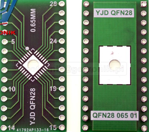 Płytka drukowana QFN28 na DIP28____________PCB-128