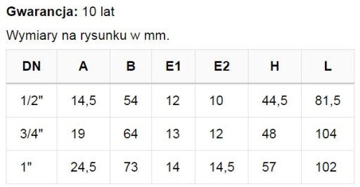 ШАРОВОЙ КЛАПАН INVENA PROV 1/2', ПРОЧНЫЙ, ТЯЖЕЛЫЙ