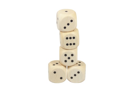 Игральные кости DICE 1,6x1,6 см деревянные 5 шт.