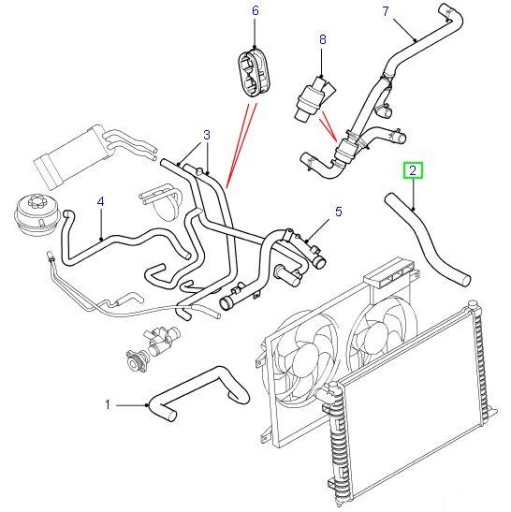 Land Rover Freelander 1.8 нижняя трубка радиатора