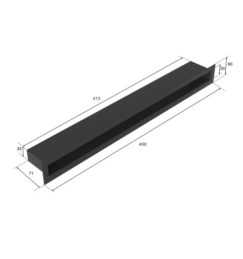 Kratka Kominkowa Wentylacyjna Tunel 6x40 Czarna