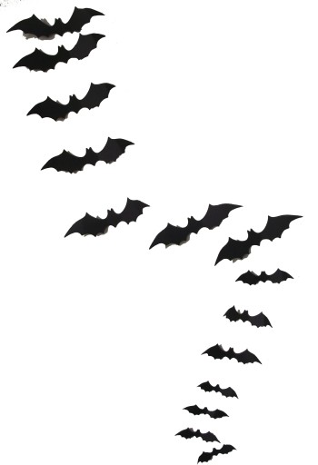 3D НАКЛЕЙКИ НА НАСТЕНУ HALLOWEEN BAT 12 ШТ.