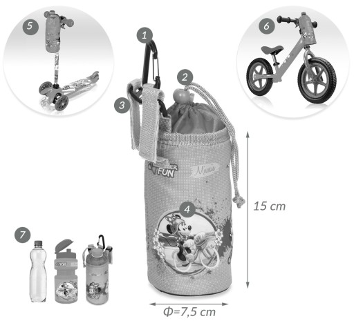 КРЫШКА ДЛЯ БУТЫЛКИ МИККИ МУС, КОРЗИНА ДЛЯ ВЕЛОСИПЕДА