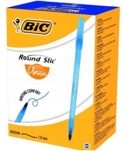 Шариковая ручка BIC Round Stic Classic, синяя, 60 шт.