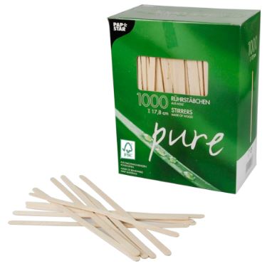 Деревянные МЕШАЛКИ ДЛЯ КОФЕ 17,8см PURE 1000 шт.