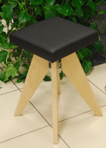 Taboret DREWNIANY TECHNO stołek miękkie siedzisko
