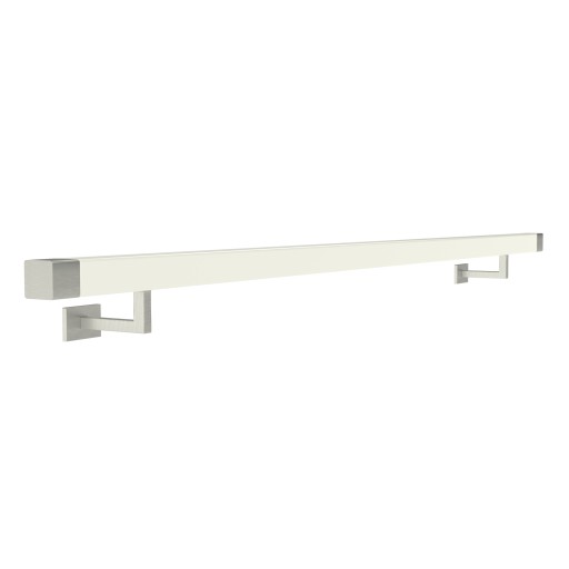 Poręcz ścienna drewniana 40x40 250cm biała inox