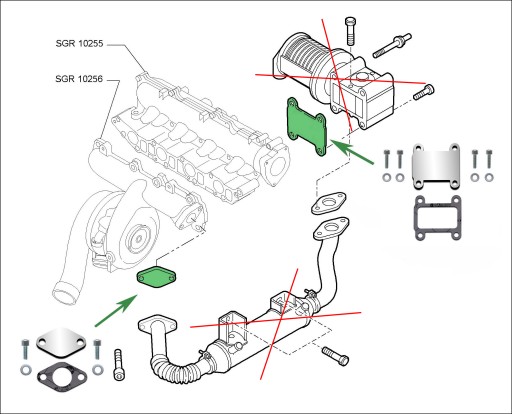 Заглушки EGR ALFA ROMEO FIAT 1.9 JTDM OPEL 1.9CDTi