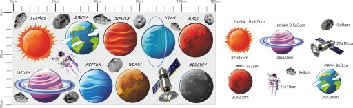 Наклейки - КОСМОС Планеты СОЛНЕЧНАЯ СИСТЕМА - Набор
