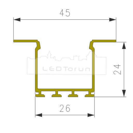 PROFIL ALU-LED P8 +KLOSZ taśma LED sufit listwa 2m