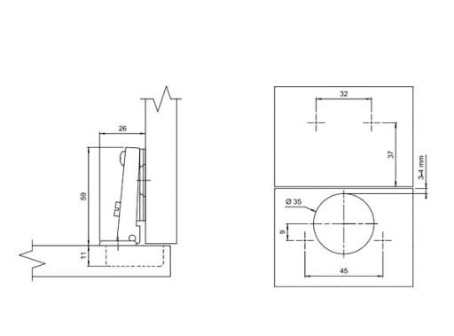 ZAWIAS MEBLOWY AGV SAMODOMYK AGV-HS/0* x100 SZT