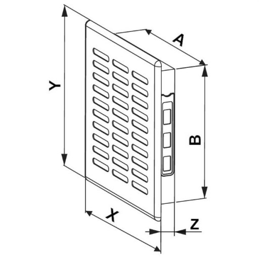 Awenta Ventilation Grille T03 14x14 Black