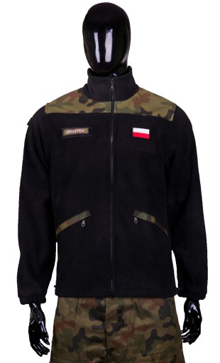 Polar wojskowy CZARNY + MORO Bluza + flagi r. 3XL