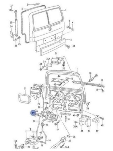 ЗАМОК ЗАДНЕЙ ДВЕРИ VW T4 TRANSPORTER ВСТАВКА ЗАДНЯЯ