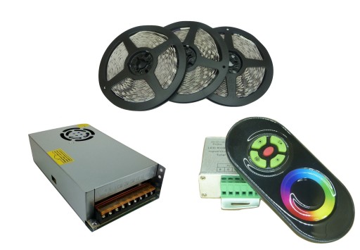 ZESTAW taśma RGB 5050 900 LED 15m ster radio + zas