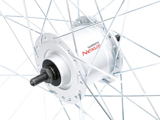 КОЛЕСО 28 ПЕРЕДНЯЯ Ступица динамо-машина Shimano 6V/3W Nexus, серебристый обод