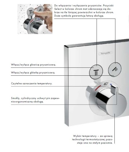 Комплект термостата Hansgrohe SmartControl 30см