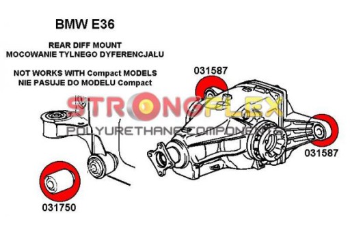 ВТУЛКА ДИФФЕРЕНЦА ЗАДНЕЙ ОСИ BMW 3 E36 КОМПЛЕКТ