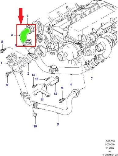 Интеркулер шланговая труба Ford Mondeo Mk3 2.0 TDDI TDCI