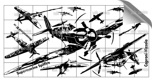 Наклейка на самолет SPITFIRE, MESSERSCHMITT no. 07